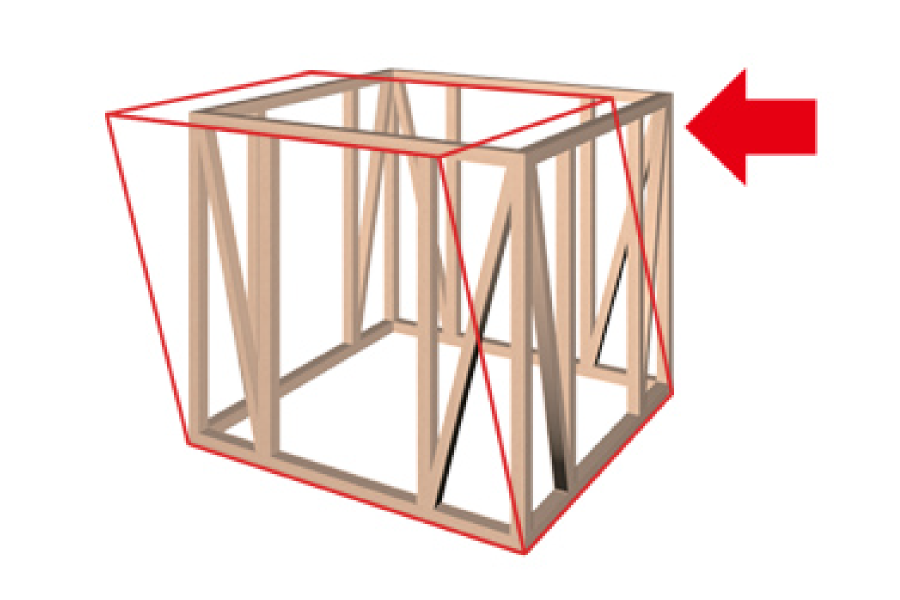 一般的な在来工法（筋交い補強）